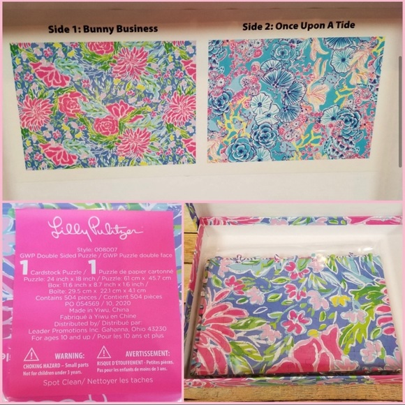 NWT Lilly Pulitzer Puzzle Bunny Business Zanzibar - Picture 3 of 7